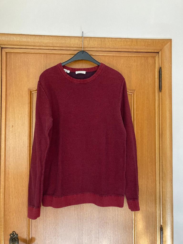 Bordeaux met blauw gespikkelde trui , Selected Homme, Medium, Overige kleuren, Maat 48/50 (M), Ophalen of Verzenden, Zo goed als nieuw