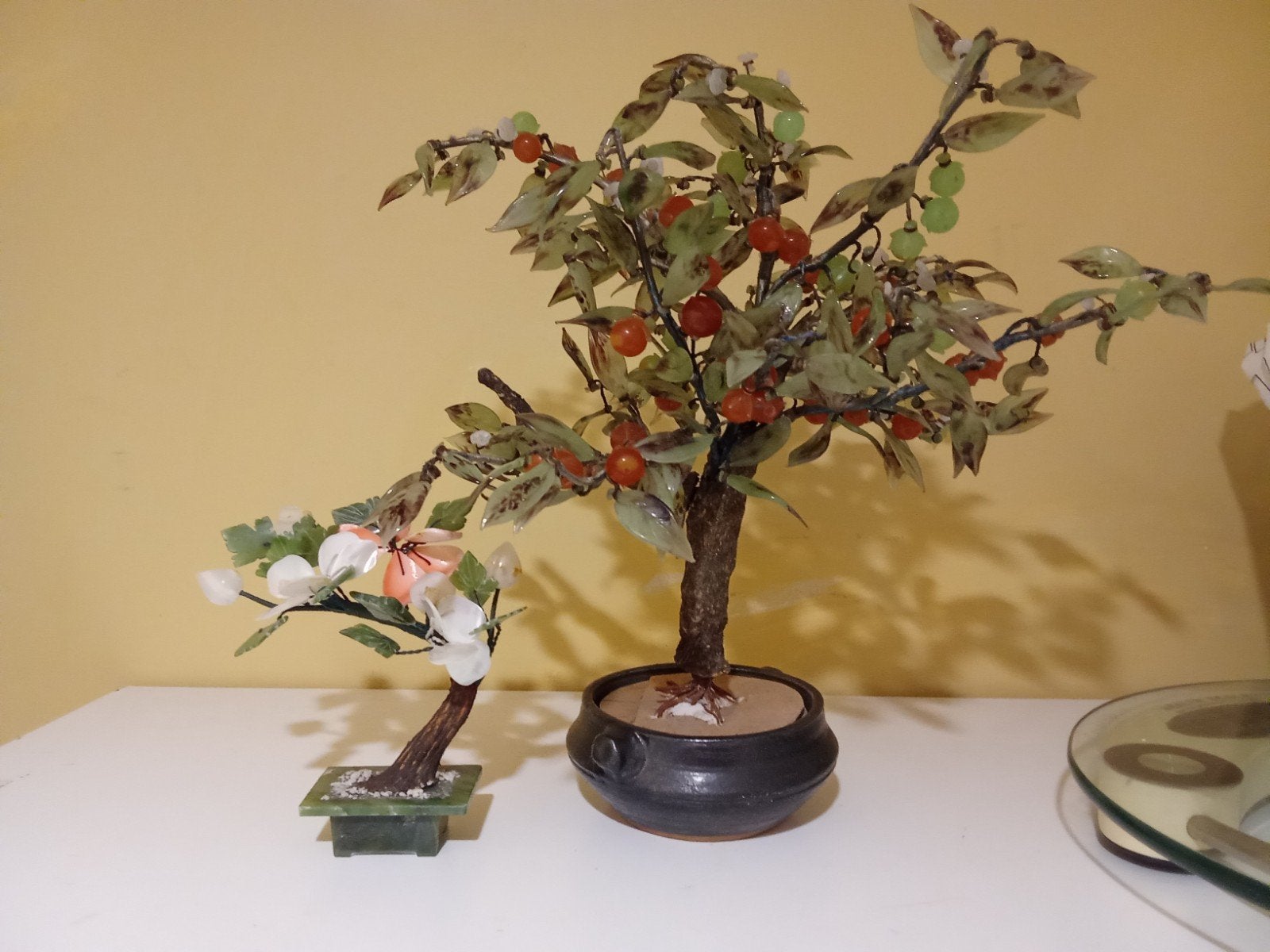 Ancien vase en verre en forme de feuille, Enlèvement ou Envoi