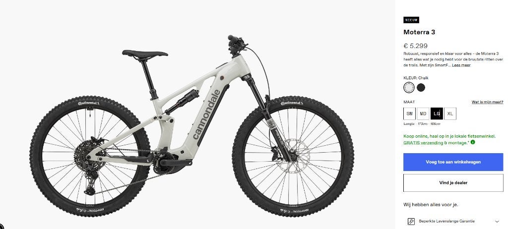 Cannondale Moterra 3 LARGE 725 Wh, Enlèvement, Neuf, Frein à disque, Autres marques