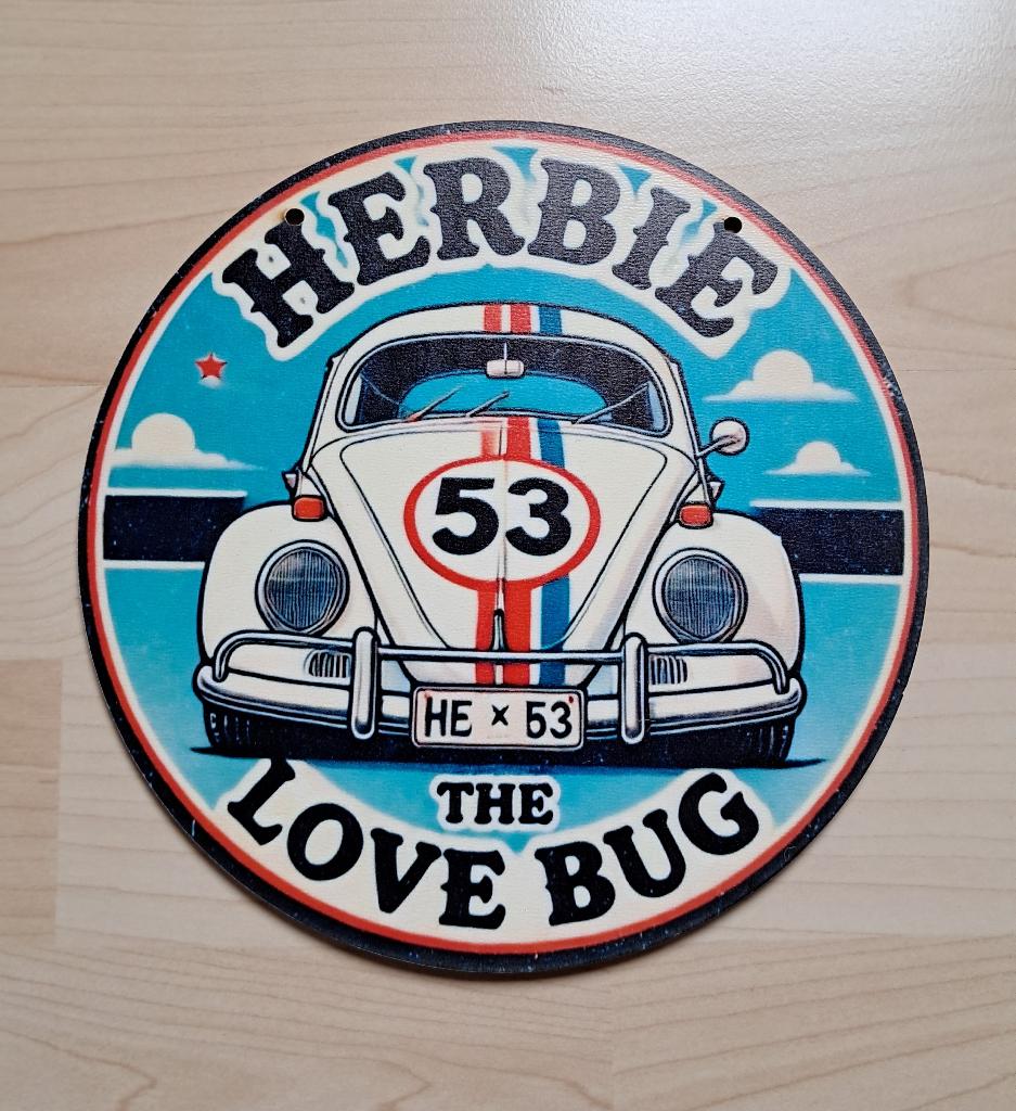 VW bug Herbie 53 bord., Enlèvement ou Envoi, Neuf, Panneau publicitaire