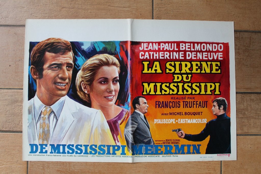 filmaffiche Belmondo La sirene du Mississippi filmposter, Enlèvement ou Envoi, Rectangulaire horizontal, A1 jusqu'à A3, Comme neuf