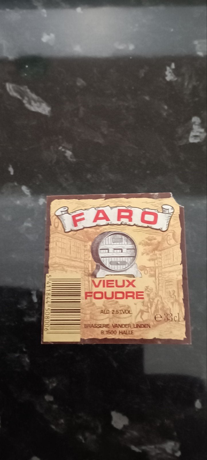 bieretiket faro vieux foudre br Vander Linden Halle, Collections, Enlèvement ou Envoi