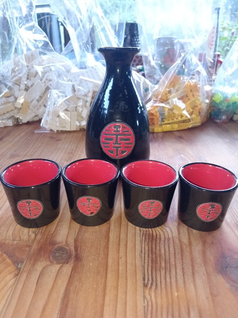 Service Sake Japonais Vintage Excellent Etat, Collections, Envoi, Comme neuf, Autres types