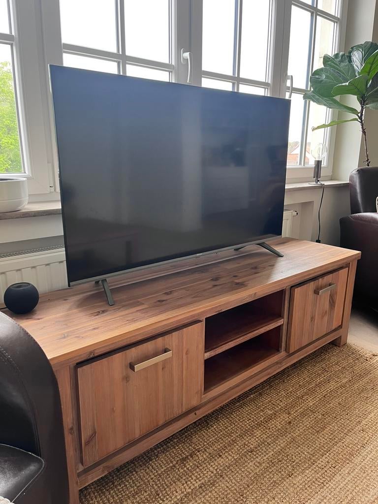 Meuble TV couleur chêne (160x44x50) avec espace de rangement, 25 à 50 cm, Moins de 100 cm, 150 à 200 cm, Enlèvement