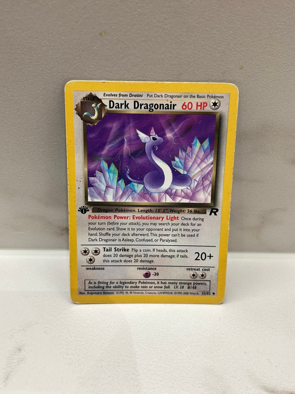 Dark Dragonair Team Rocket first edition 33/82 played, Enlèvement ou Envoi, Utilisé, Cartes en vrac