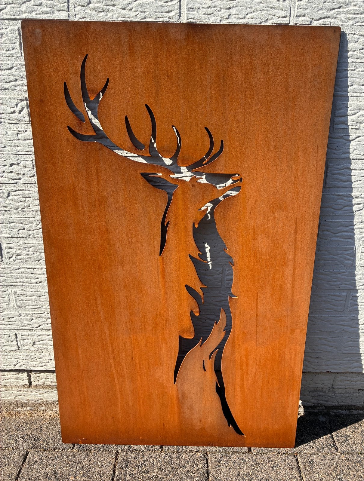Cortenstalen wanddecoratie Hert, Tuin en Terras, Ophalen, Nieuw