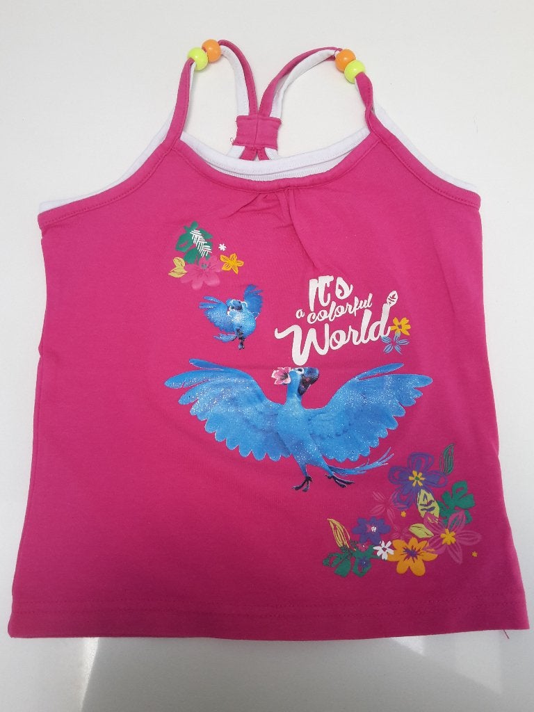 Nieuw felgekleurd topje van de film Rio, maat 110, 4-5 jaar, Disney, Meisje, Nieuw, Ophalen of Verzenden