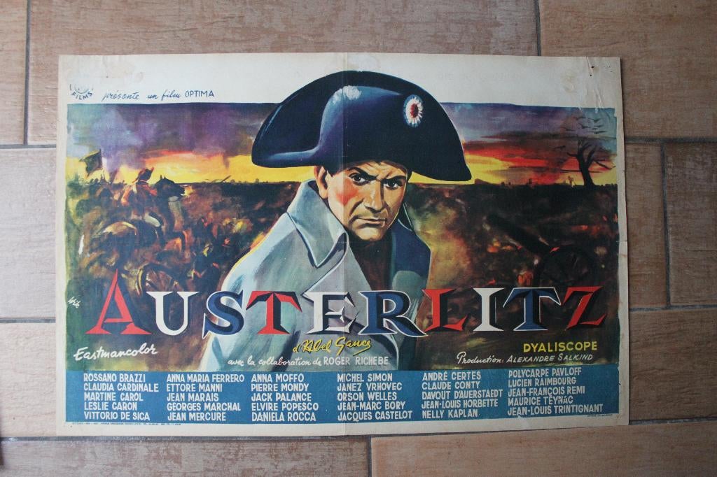 filmaffiche Austerlitz 1960 Claudia Cardinale filmposter, Rechthoekig Liggend, Ophalen of Verzenden, Zo goed als nieuw, A1 t/m A3