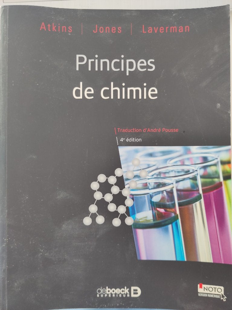 Principes de Chimie, Atkins Jones, Livres, Enlèvement, Comme neuf, Enseignement supérieur, Peter Atkins