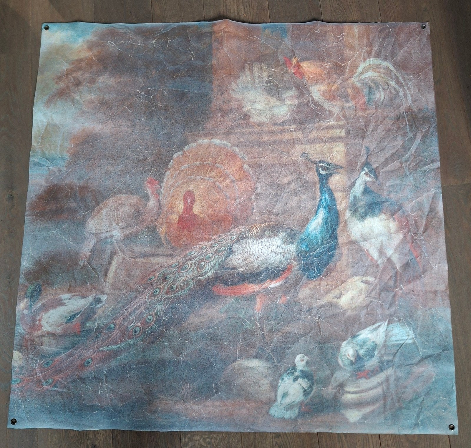 doek met pauw, Antiek en Kunst, Kunst | Schilderijen | Klassiek, Ophalen, Doek, Dieren, Klassiek