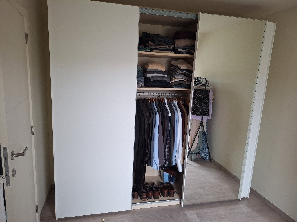 Kleerkast Ikea Pax wit, Ophalen, Gebruikt, 200 cm of meer, Met plank(en)