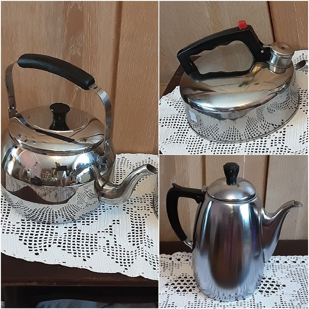 Metalen Waterkoker Koffiekoker Fluitketel, 4€/st 5€ alledrie, Huis en Inrichting, Ophalen of Verzenden