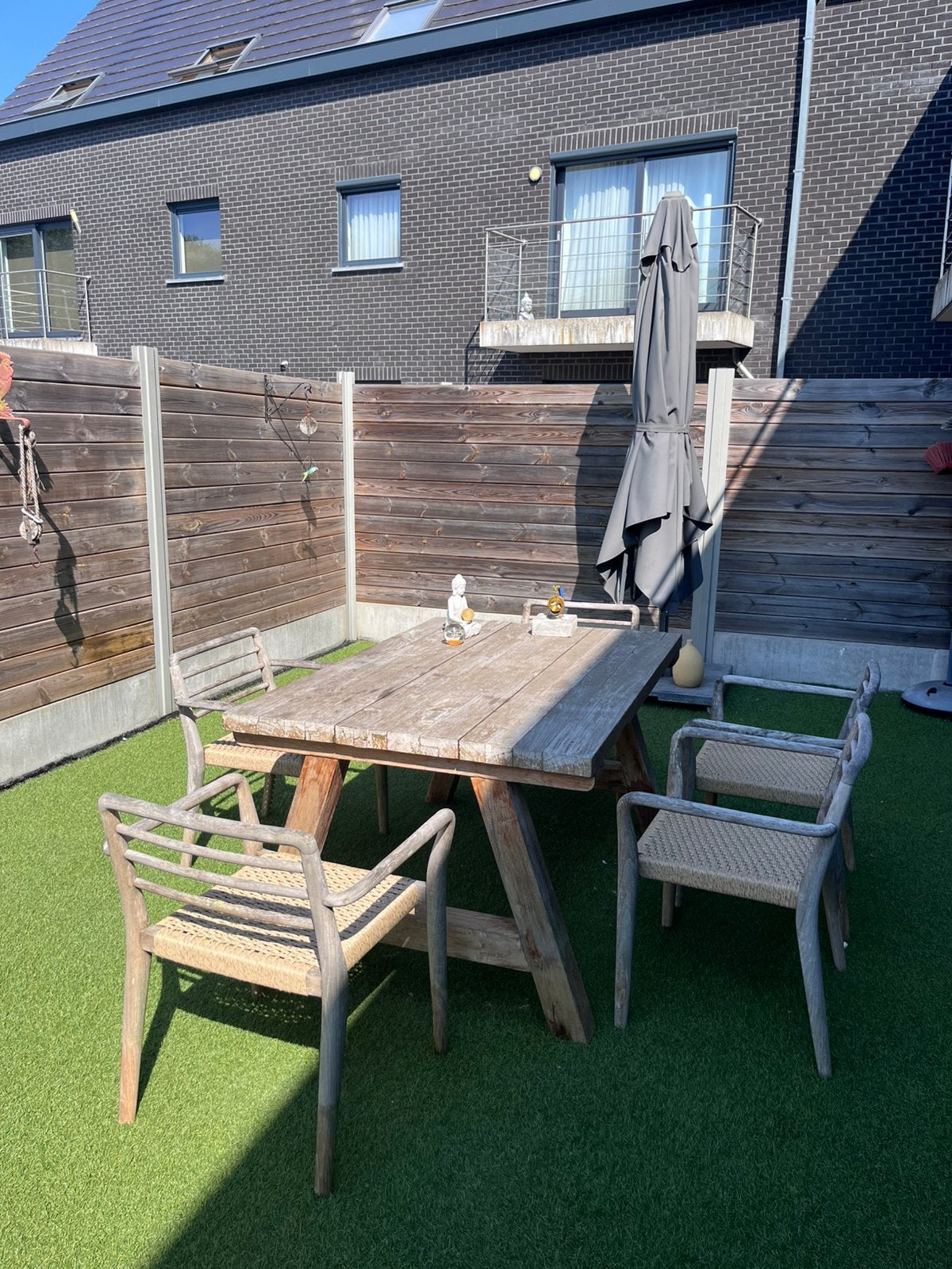 Tuintafel en 4 stoelen, Ophalen, Zo goed als nieuw, Stoel