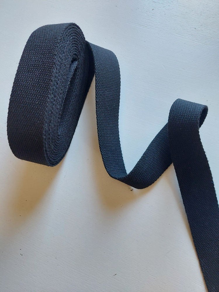 5959) 5 meter tassenband zwart breedte 38mm, Ophalen of Verzenden, Nieuw, Lint, Band of Elastiek