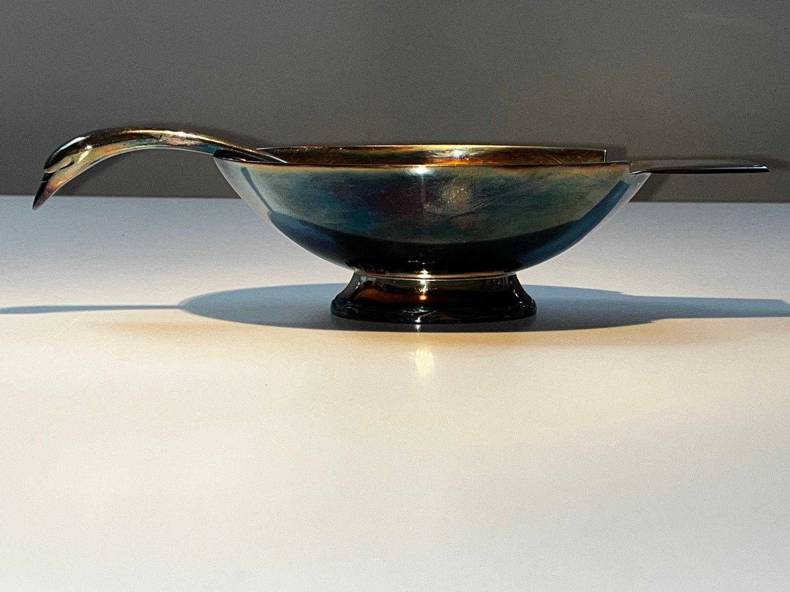 1925 CHRISTOFLE FRANCE GALLIA sauskom zwaan FJERDINGSTAD Ch., Ophalen of Verzenden, Zilver
