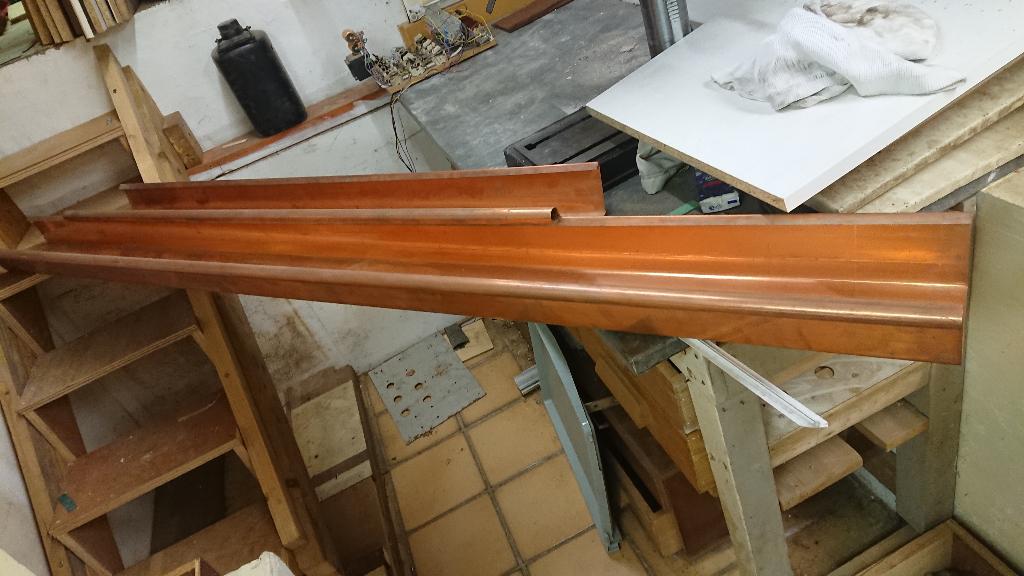 Koperen dakgoot en afvoerbuis, Doe-het-zelf en Bouw, Buizen en Afvoer, Ophalen, Overige materialen, 2 tot 4 meter, Nieuw