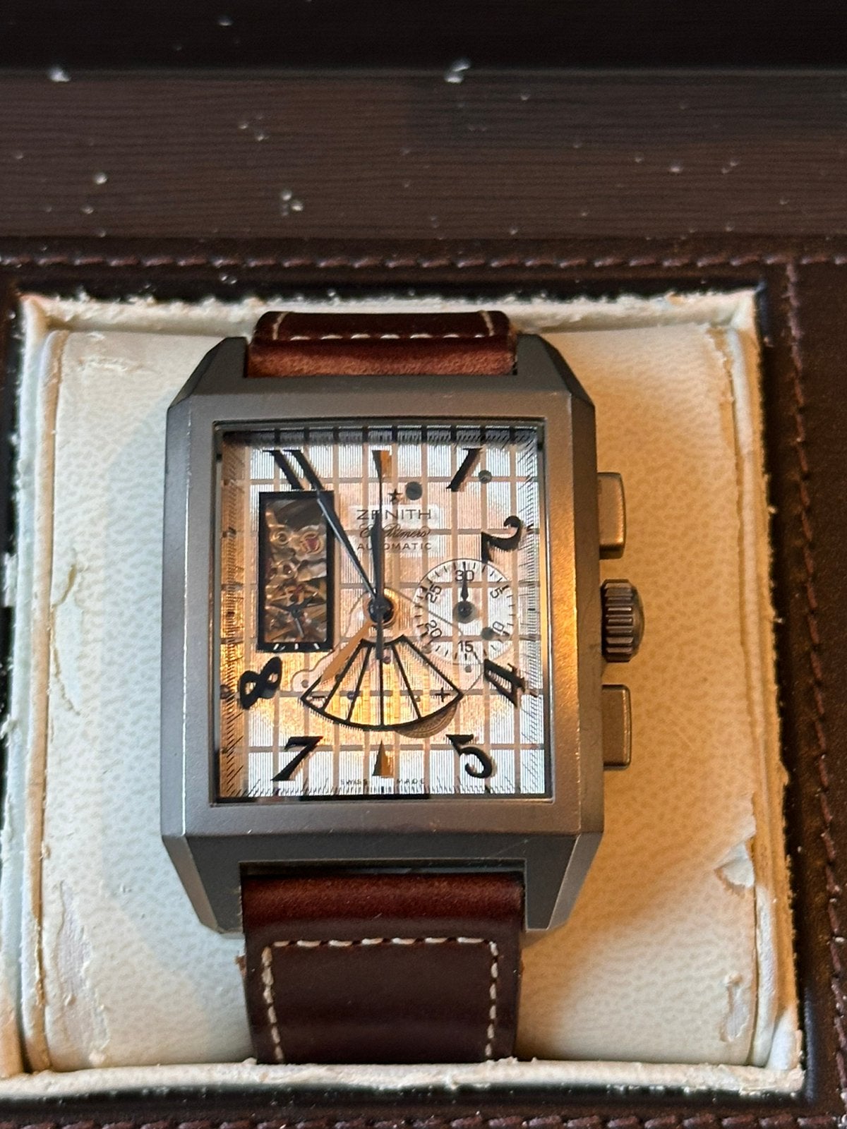 Zenith Port Royal Open Concept, ruil Rolex Breitling Iwc kan, Ophalen, Leer, Staal, Breitling