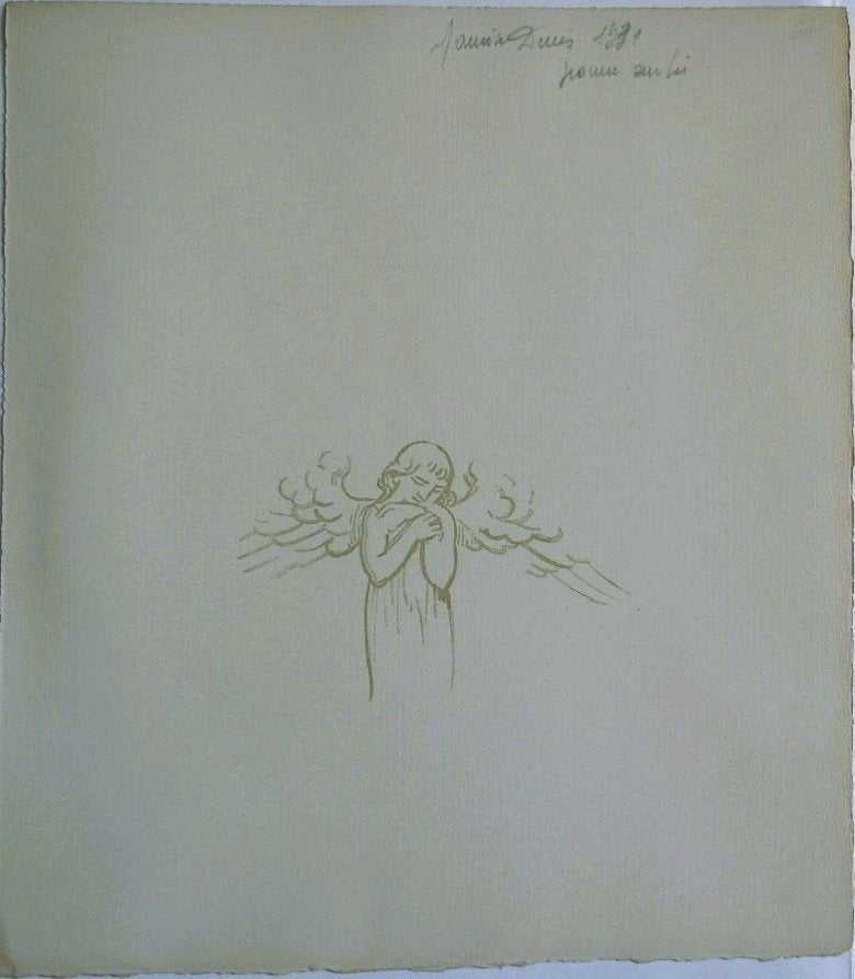 Maurice Denis rasterdruk "Engel", 1931, gesigneerd, Antiquités & Art, Autre technique, Signé, Personnages et figures fantastiques