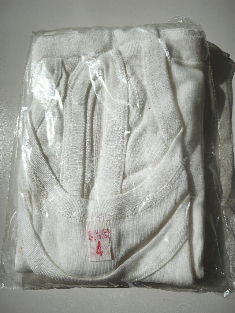 ABL wit singlet, onderhemd CVC ABL 1975 - Mt 4 100% katoen, Enlèvement, Armée de terre, Vêtements ou Chaussures