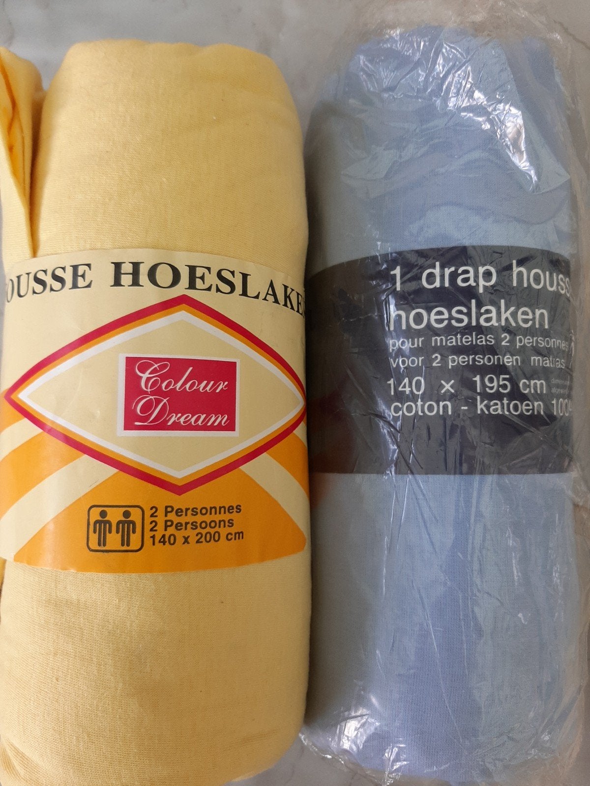 Hoeslaken 140 x 200 100% katoen nieuw, Ophalen, Blauw, Hoeslaken of Sloop, Jersey