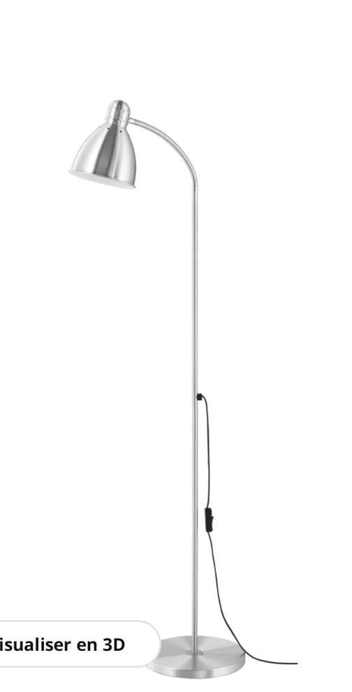 Lampe sur pied Lestra Ikea - aluminium effet chrome, Maison & Meubles, Enlèvement
