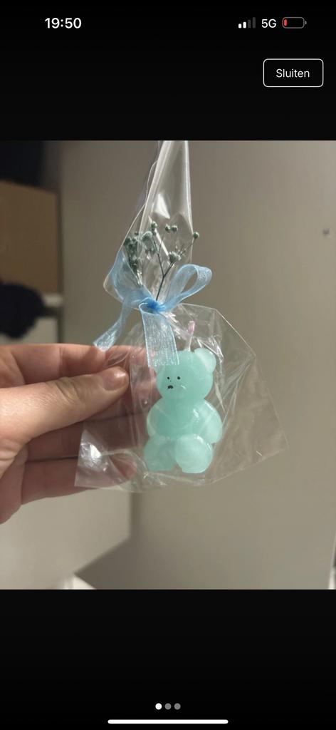 Bougies Teddy - bleues (neuves), Enlèvement, Neuf, Cadeau d'accouchement