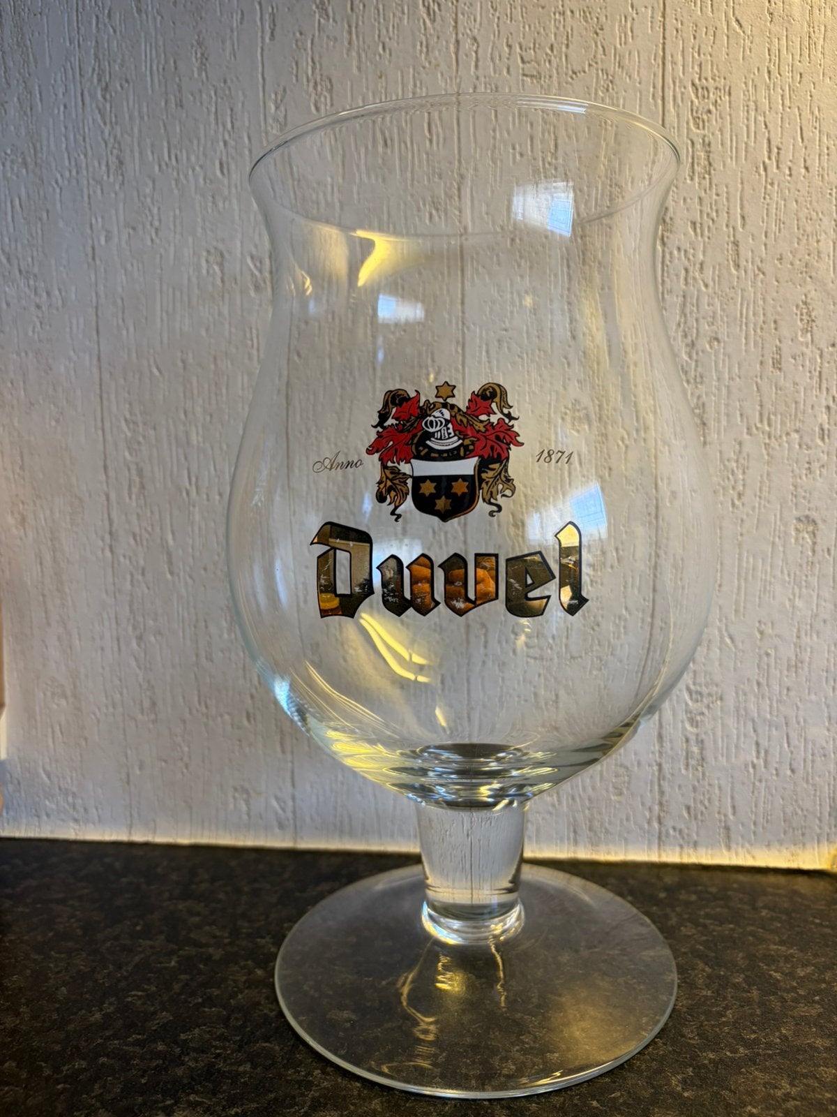 Duvel glas 3 liter met groot wapenschild, Ophalen of Verzenden, Zo goed als nieuw, Duvel