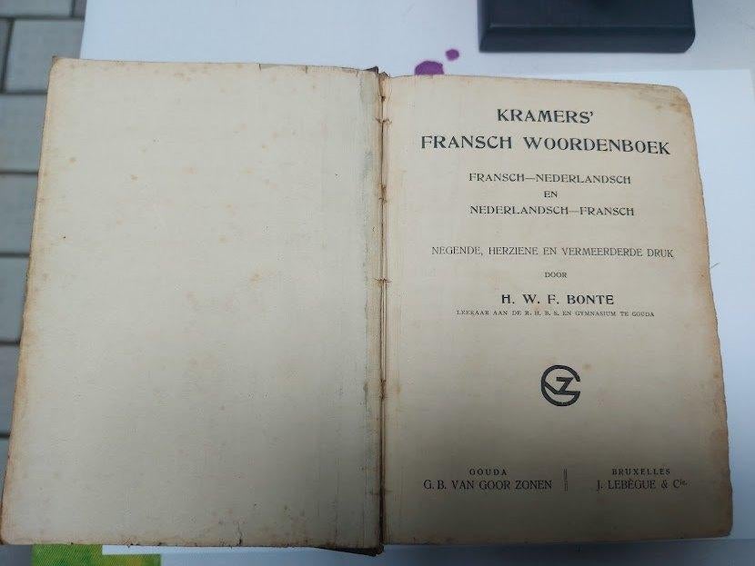 Kramers' Fransch woordenboek, negende druk. H.W.F. Bonte, Ophalen, H.W.F. Bonte
