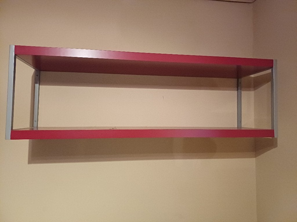 IKEA UDDEN Vintage Wandplank / Wandrek – Rood met Aluminium, Ophalen