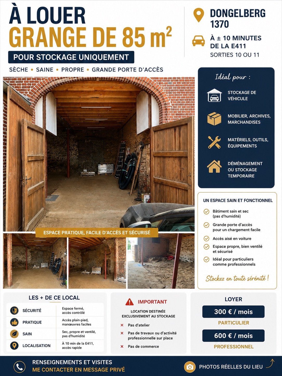 Espace de stockage à louer