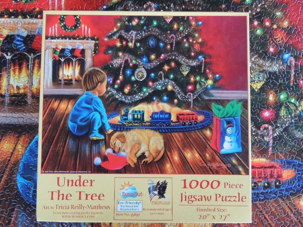 Puzzle 1000 pièces - Autour du sapin, Ophalen, Legpuzzel
