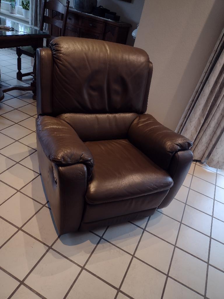 Relax leder, Ophalen, Eenpersoons, Klassiek, Zo goed als nieuw