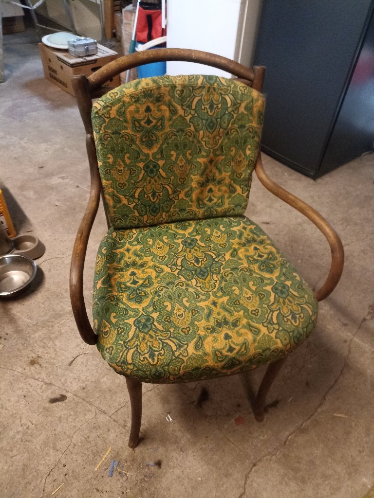 antieke Thonet armstoel, Huis en Inrichting, Ophalen, Gebruikt, Bruin, Eén