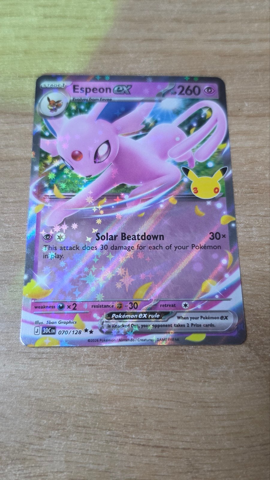 Espeon ex 070/128 Double Rare - Pokémon 30th Anniversary Set, Ophalen