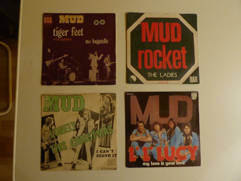 4 45T vinylgroep MUD, Gebruikt, 7 inch, Ophalen of Verzenden, Rock en Metal