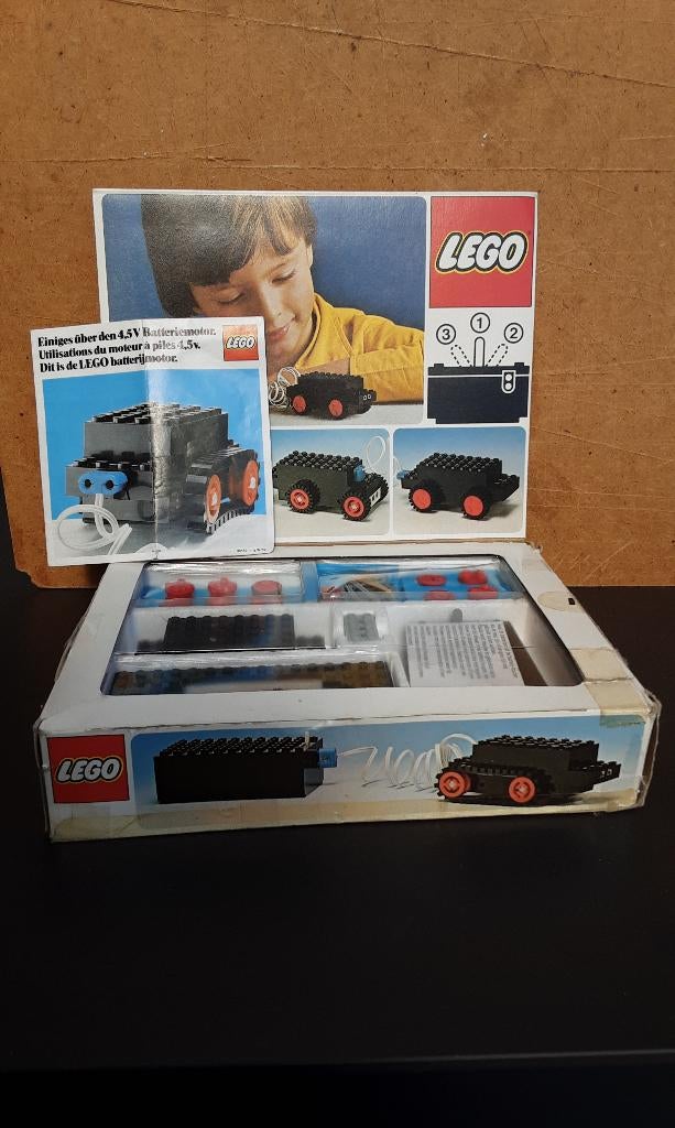lego motorset 107 , vintage 1976 , met 4,5 V motor, Gebruikt, Overige thema's, Lego, Ophalen of Verzenden