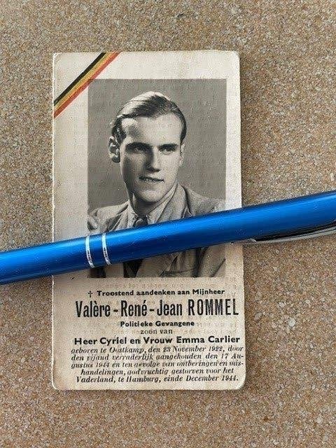 40-45Prisonnier politique Oostkamp ROMMEL + Hambourg 12/1944, Collections, Enlèvement ou Envoi, Image pieuse