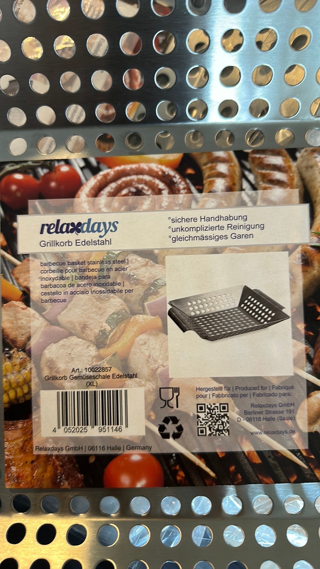 Barbecue korf in RVS - grillade - nieuw!, Jardin & Terrasse, Accessoires pour le barbecue, Neuf, Enlèvement