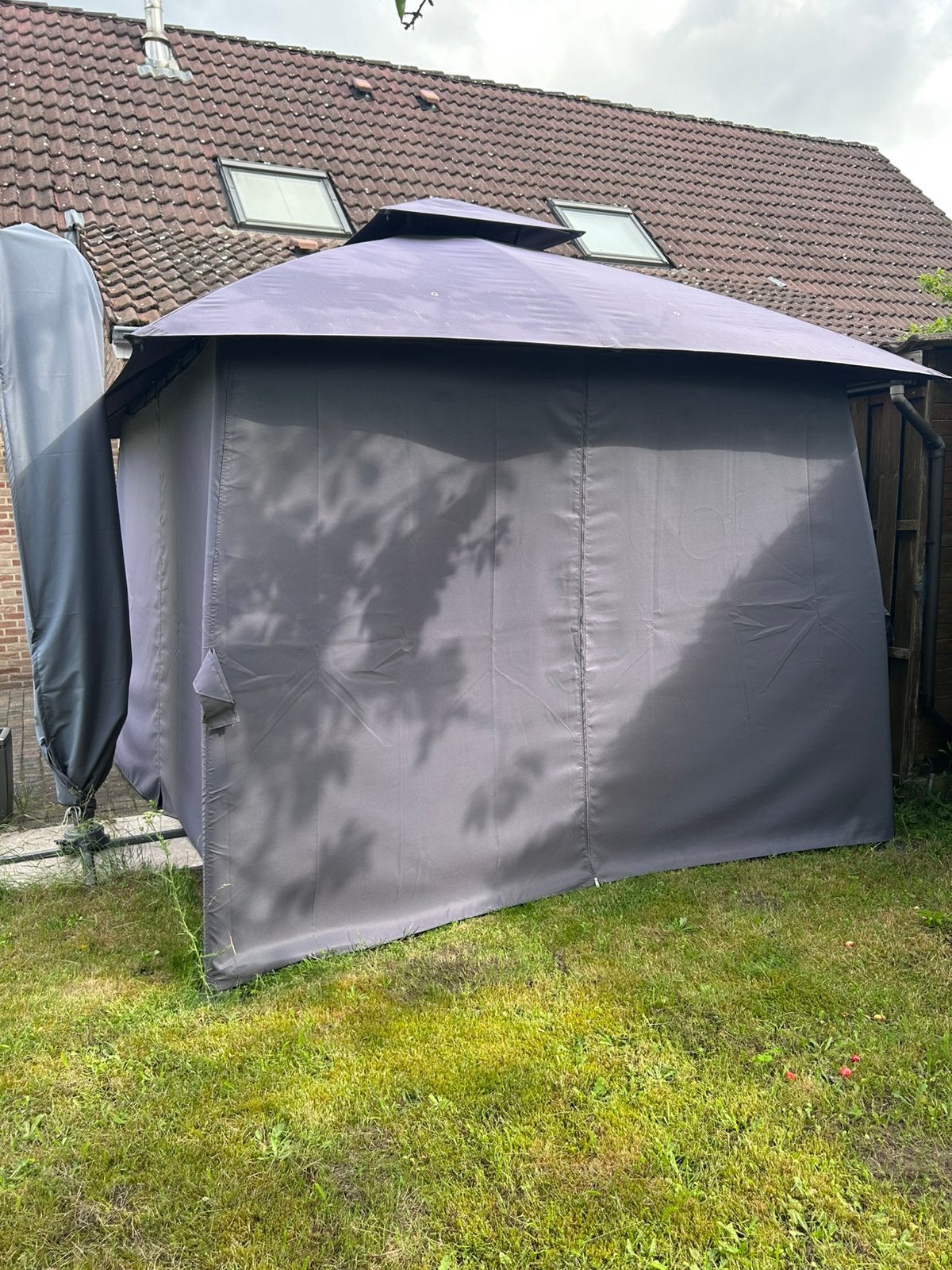 Paviljoen 3x4m antraciet, Jardin & Terrasse, Verrières, Comme neuf, Pavillon de jardin, Enlèvement