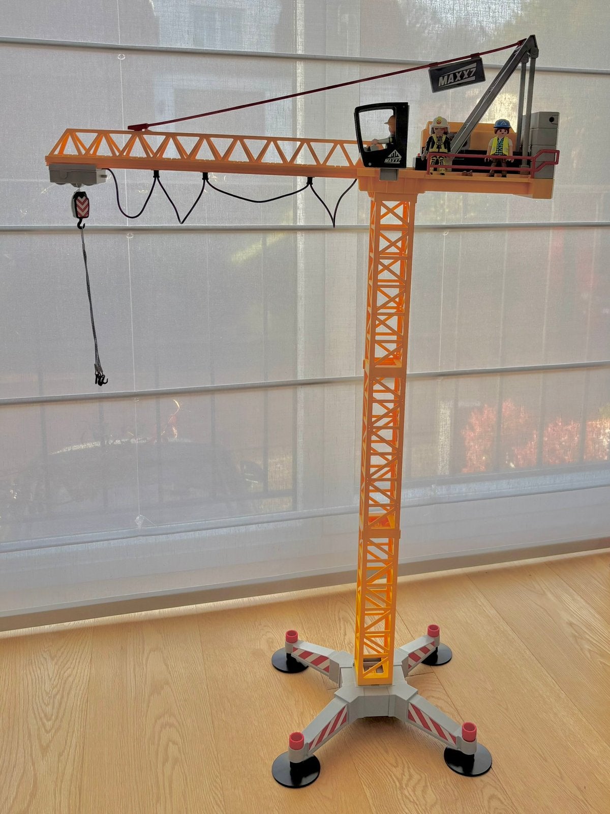 Grande grue de Playmobil avec télécommande infrarouge, Kinderen en Baby's, Speelgoed |Speelgoedvoertuigen, Ophalen, Zo goed als nieuw