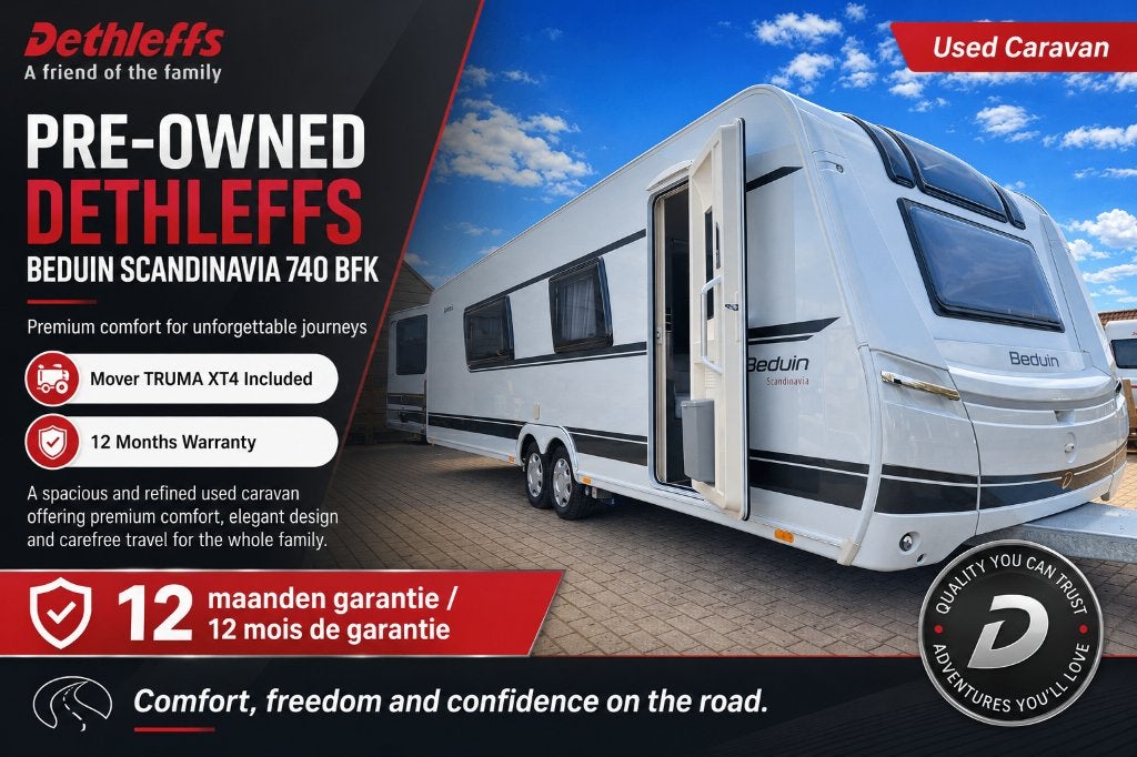 Dethleffs Beduin Scandinavia 740 BFK, Caravanes & Camping, Caravanes, Entreprise, jusqu'à 6, 2000 kg et plus, Banquette en rond
