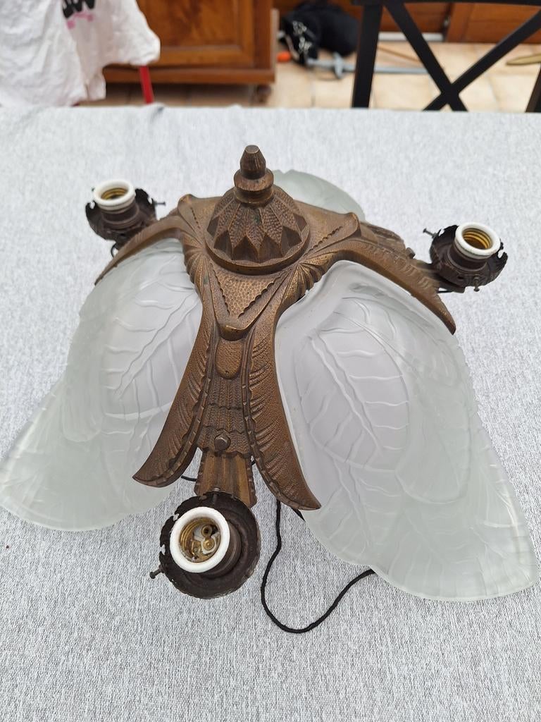 lustre art deco bronze? année 20 30, Enlèvement