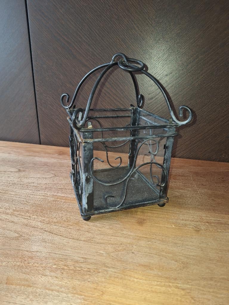 Porte bougie verre et métal, Enlèvement, Utilisé, Bougie, Métal
