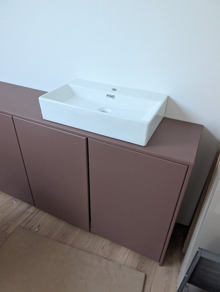 Wastafel keramisch wit 60 x 36 cm, nieuw, Bricolage & Construction, Enlèvement, Neuf, Pierre, Lavabo