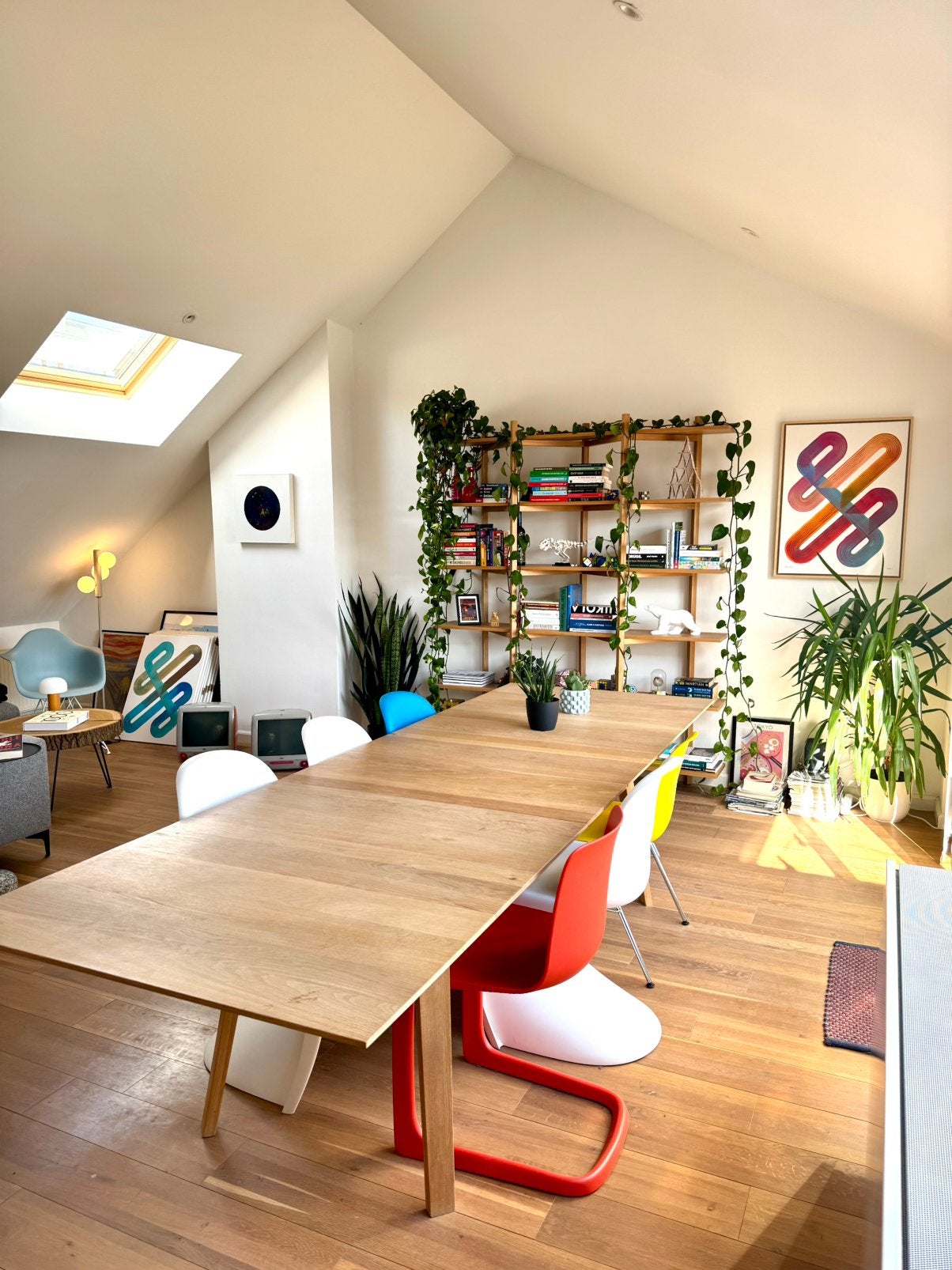 Grote eettafel van massief eikenhout - Uitschuifbaar, Huis en Inrichting, Ophalen, 100 tot 150 cm, Eikenhout, 200 cm of meer