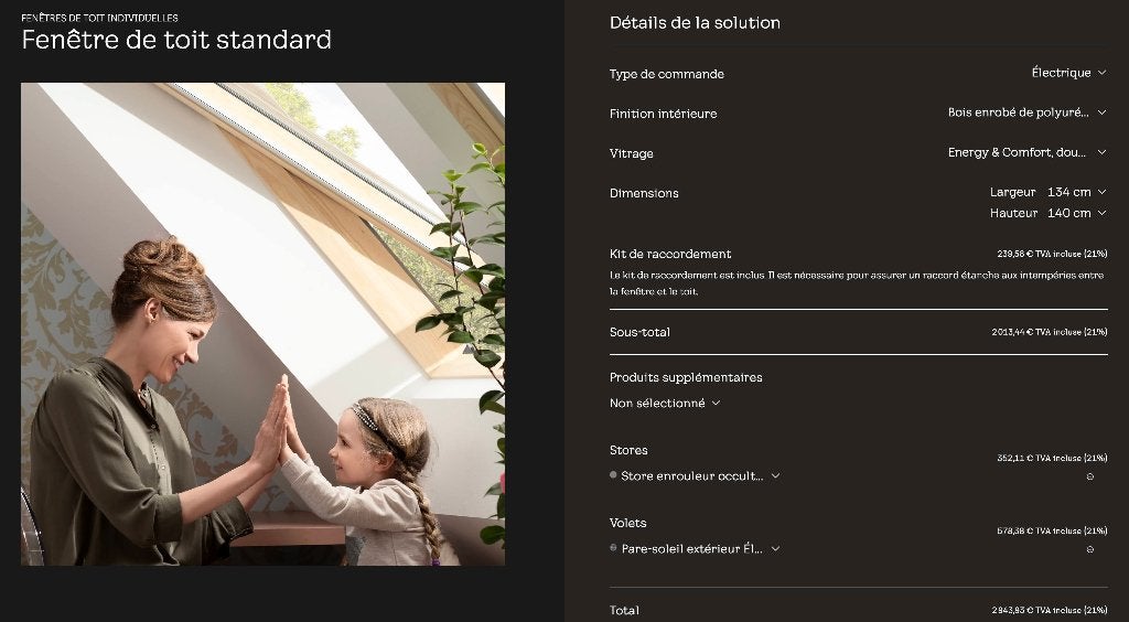 Velux Integra, Double vitrage, 120 à 160 cm, Enlèvement, Utilisé