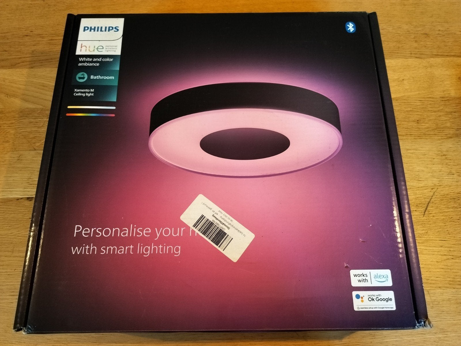 Plafonnier Philips Hue ambiance blanche et couleur Xamento M, Neuf, Synthétique, Philips, Plafonnier