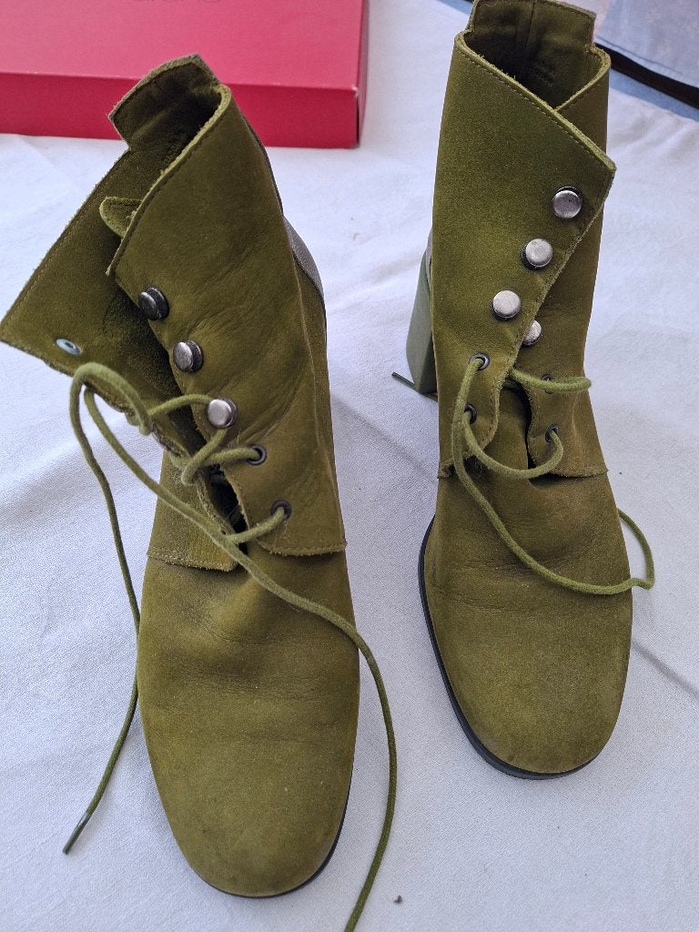 Arche T40 suède laarzen, Kleding | Dames, Lage of Enkellaarzen, Ophalen of Verzenden, Zo goed als nieuw, Groen