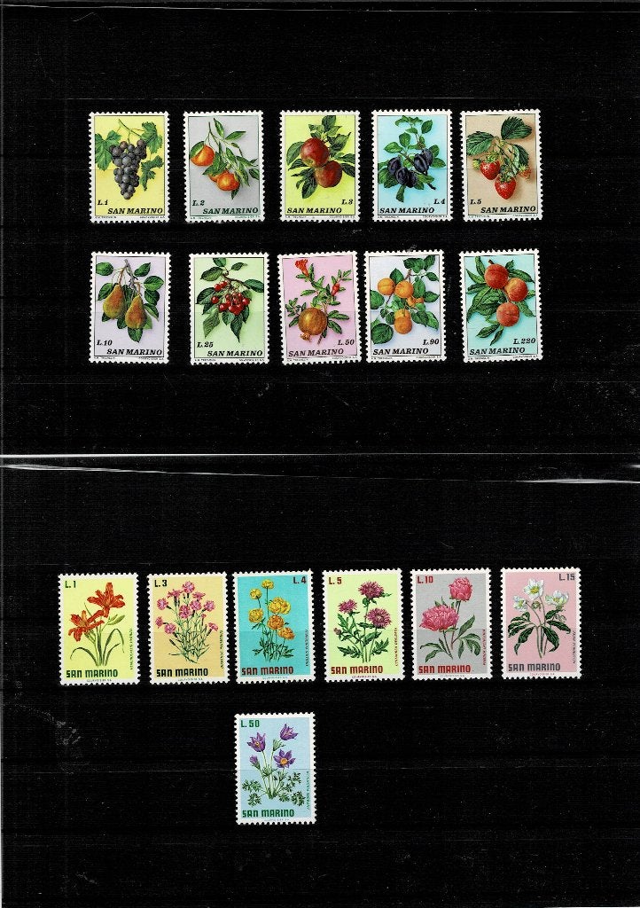 EUROPA SAN MARINO FRUIT/BLOEMEN 17 POSTZEGELS POSTFRIS, Ophalen, Overige landen, Postfris