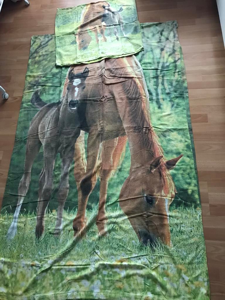 Eenpersoons dekbedovertrek paarden, Ophalen, Gebruikt